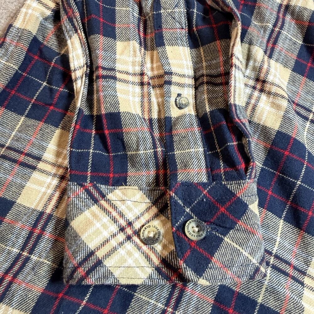 NWT Legendary Whitetails Mens XLT Buck Camp Flannel Shirt Navy Tan Plaid 6464 - Picture 8 of 16